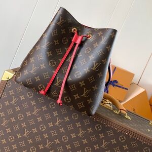 Louis Vuitton Monogram Shoulder Bag with Red Accents